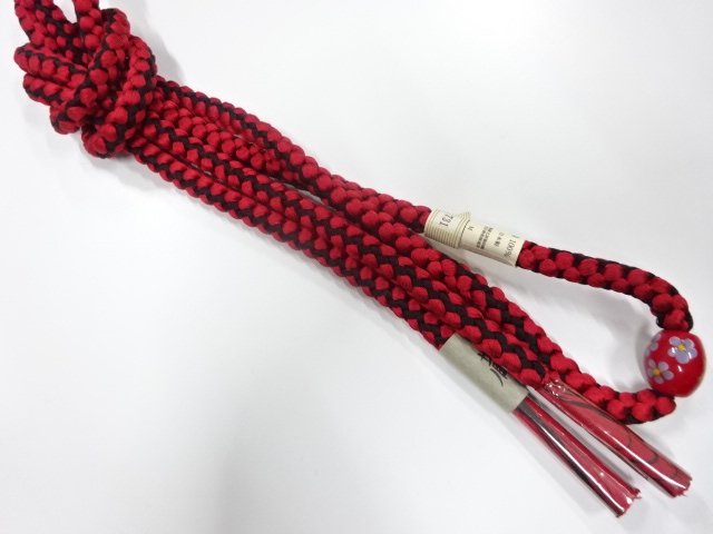 未使用品　トンボ玉帯留め・正絹手組帯締めセット